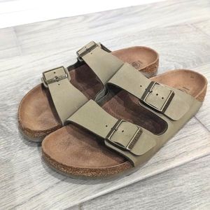 Vegan Leather Birkenstocks Sage
